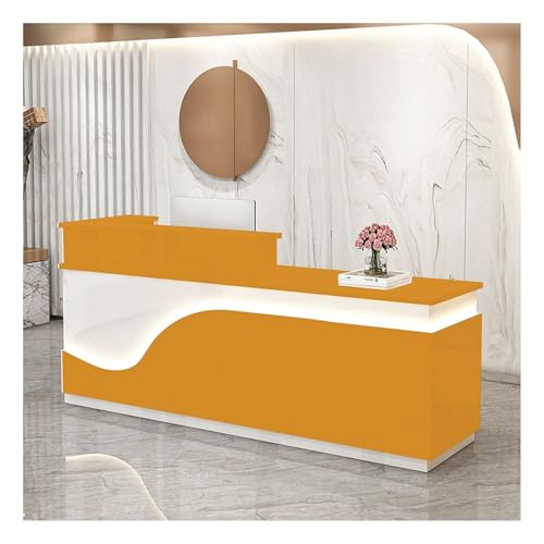 Moderner LED-Empfangstisch mit Schubladen, Büro-Theke für Salon und Lobby, stilvoller Sekretär-Schreibtisch (A22 L 47,5 cm) von Generisch