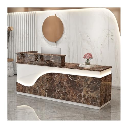Moderner LED-Empfangstisch mit Schubladen, stilvolle Bürotheke für Salon und Lobby, Rezeption, Möbel, Sekretär-Schreibtisch (A14 L 51,2 cm) von Generisch