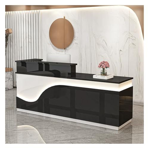 Moderner LED-Empfangstisch mit Schubladen, stilvolle Bürotheke für Salon- und Lobby-Möbel (A10 L55,2 cm), elegante Sekretär-Schreibtisch-Lösung von Generisch