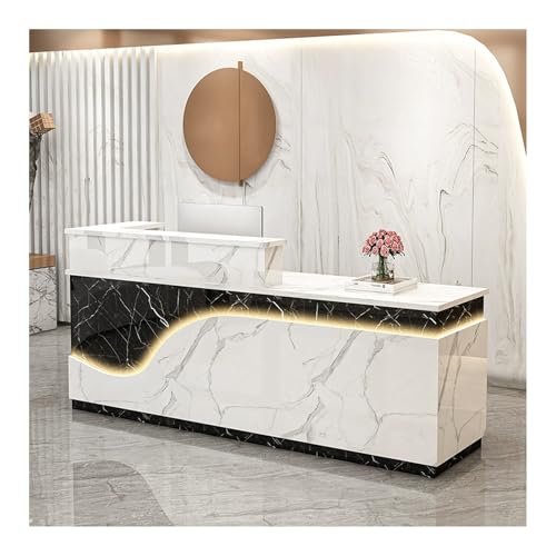 Moderner LED-Empfangstisch mit Schubladen – Stilvolle Bürotheke für Salon-Lobby & Geschäftsfront – Moderner Sekretär-Schreibtisch (L51,2 cm) von Generisch