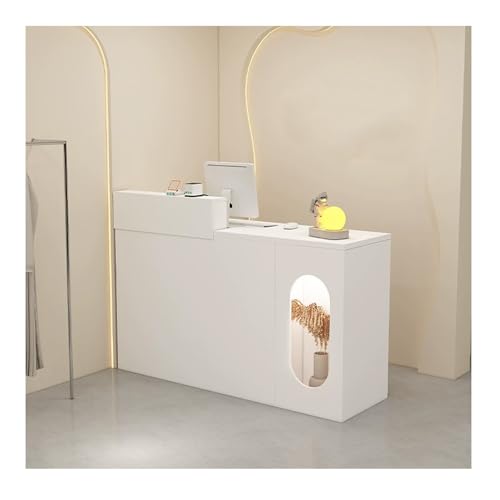 Moderner LED-Empfangstisch mit Stauraum – Stilvoller Thekentisch für Büro und Zuhause, Maße: 120 x 50 cm, ideal für Empfangsbereiche und geschäftliche Nutzung von Generisch