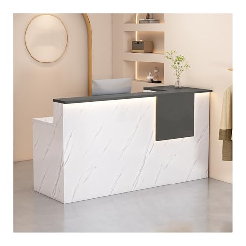 Moderner LED-Empfangstisch mit erweitertem Schreibtisch, Theke für Salon und Büro, stilvolle Empfangsmöbel, A2, rechts, 100 cm von Generisch