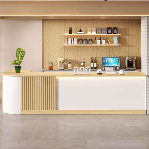 Moderner LED-Schreibtisch für Salon-Empfang, stilvolle Theke für Schönheitssalons und kleine Unternehmensarbeitsplätze, modernes Design mit beleuchtetem Display von Generisch