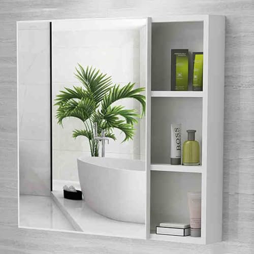 Moderner LED-beleuchteter Badezimmerspiegel Medizinschrank – Wandmontierte Aufbewahrung mit versenktem Design für Badezimmer oder Schlafzimmer über Toilette, stilvoll und funktional von Generisch