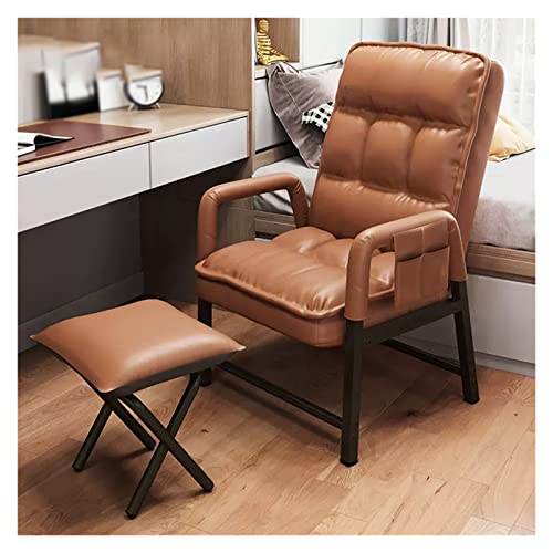 Moderner Leder-Akzentstuhl mit verstellbarer Rückenlehne und Ottomane, ergonomischer Loungesessel mit hoher Rückenlehne für bequemes Sitzen Moderner Leder-Akzentstuhl mit verstellbarer Rückenlehne und Ottomane, ergonomischer Loungesessel mit hoher Rückenlehne für bequemes Sitzen von Generisch