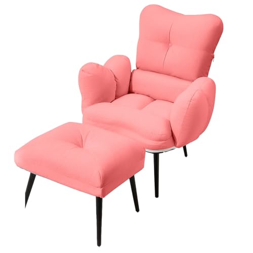 Moderner Leinen-Loungesessel mit Massivholzrahmen, verstellbare Sofa-Chaiselongue für Wohnzimmer oder Büro von Generisch