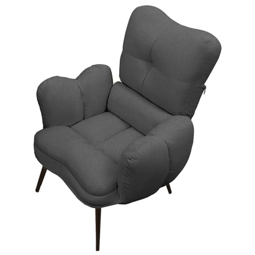 Moderner Leinen-Loungesessel mit verstellbarem Massivholzrahmen für Wohnzimmer und Büro von Generisch
