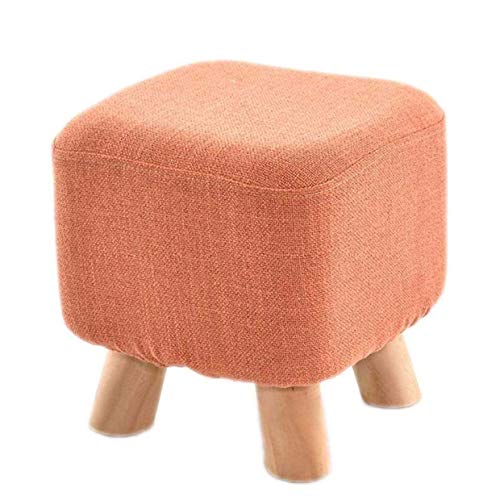 Moderner Leinen Ottomane Hocker Holz Fußstütze mit rutschfesten Beinen Gepolsterter Pouf für Wohnzimmer Schlafzimmer Couch - Kleine ge Tabouret für stilvolle Einrichtung von Generisch