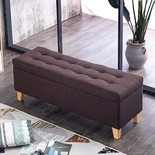 Moderner Leinen-Polsterhocker für den Eingangsbereich, Schuhwechselhocker mit Stauraum, Braun, Sitzbank, Fußstütze für Wohnzimmer & Schlafzimmer, 60 x 40 x 45 cm Moderner Leinen-Polsterhocker für den Eingangsbereich, Schuhwechselhocker mit Stauraum, Braun, Sitzbank, Fußstütze für Wohnzimmer & Schlafzimmer, 60 x 40 x 45 cm von Generisch