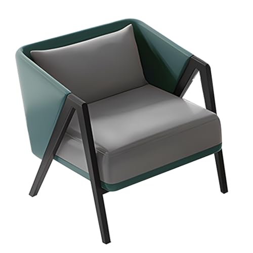 Moderner Lounge-Sessel aus PU-Leder mit Lendenkissen und starker Metallhalterung für Wohnzimmer, Büro oder Empfangsbereich von Generisch