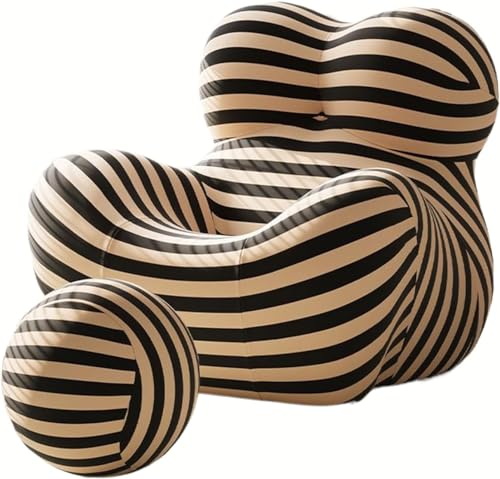 Moderner Loungesessel mit Ottoman-Set, bequemer Fasssessel mit Fußstütze, ideal für Wohnzimmer, Schlafzimmer, Lesezimmer, stilvolles und entspannendes Möbelstück, Schwarz, 116,8 x 99,1 cm von Generisch