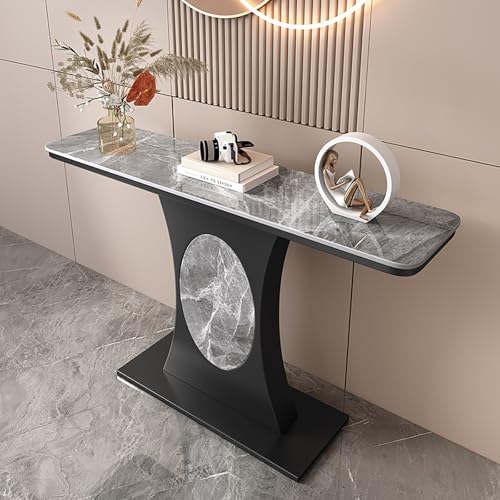 Moderner Marmor Konsolentisch, eleganter schmaler Eingangssofatisch mit geschwungenem Design für Flur & Wohnzimmer von Generisch