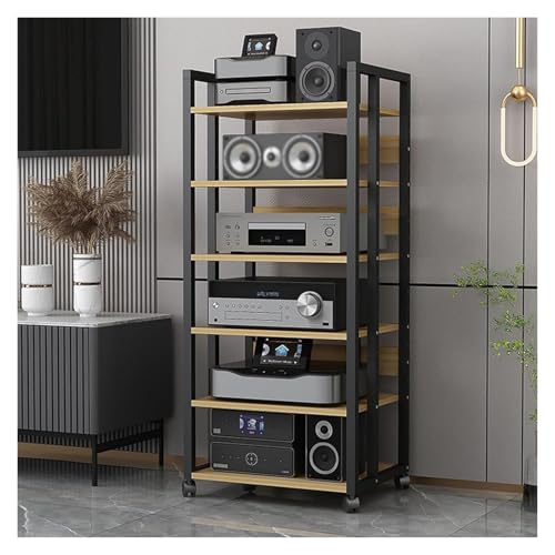 Moderner Medienständer für Wohnzimmer, beweglicher Audio-Video-Turm für Heimkino, Spielekonsolen-Aufbewahrungseinheit, Entertainment-Center für TV und Stereo-Receiver Moderner Medienständer für Wohnzimmer, beweglicher Audio-Video-Turm für Heimkino, Spielekonsolen-Aufbewahrungseinheit, Entertainment-Center für TV und Stereo-Receiver von Generisch