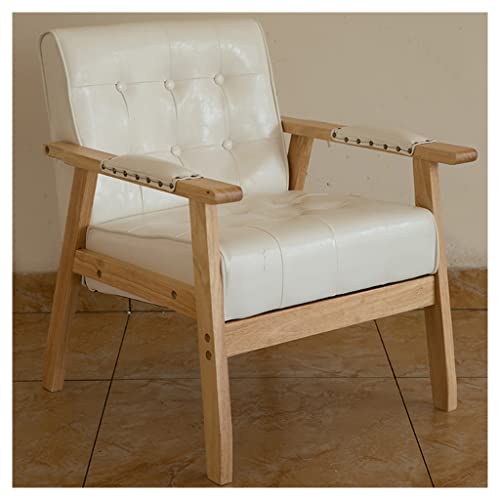 Moderner Mid-Century Leder-Akzentstuhl – Stilvoller gepolsterter Sessel mit bequemem Flügelrücken-Design für Wohnzimmer, Schlafzimmer oder Empfang von Generisch
