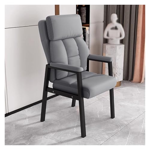 Moderner Mid-Century Leder-Loungesessel mit hoher Rückenlehne und gepolsterten Armlehnen – Stilvoller grauer Lesesessel für Wohnzimmer, Büro oder Freizeit – robuster Metallrahmen Moderner Mid-Century Leder-Loungesessel mit hoher Rückenlehne und gepolsterten Armlehnen – Stilvoller grauer Lesesessel für Wohnzimmer, Büro oder Freizeit – robuster Metallrahmen von Generisch