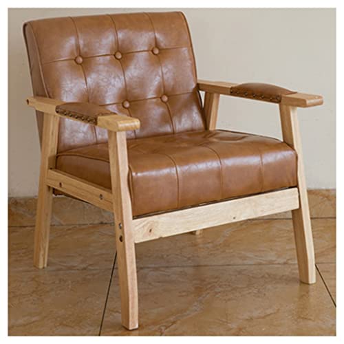Moderner Mid-Century Leder-Sessel mit Flügelrücken-Design für bequemes Sitzen im Wohnzimmer, Schlafzimmer oder Empfang von Generisch