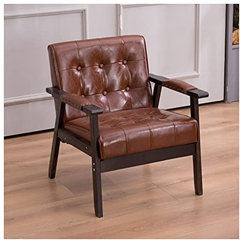 Moderner Mid-Century Leder-Sessel mit Flügelrücken-Design für bequemes Sitzen im Wohnzimmer, Schlafzimmer oder Empfang von Generisch