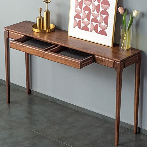Moderner Mid-Century Sofatisch mit 4 Holzbeinen und rechteckigem Stauraum, Walnusskonsole für nordamerikanische Häuser, perfekt als Veranda-Akzent oder wandmontierter langer Streifenkoffer von Generisch