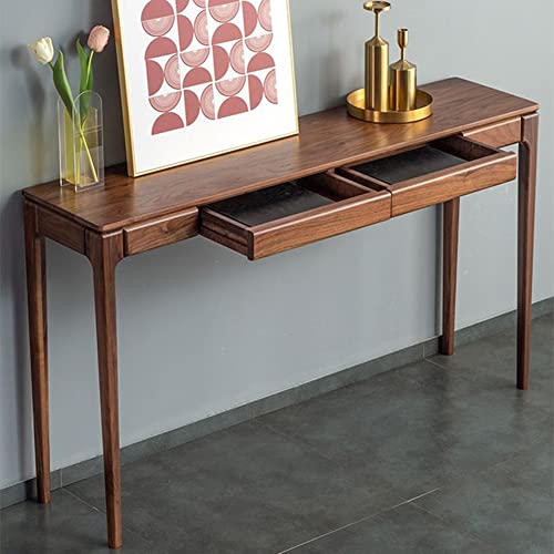 Moderner Mid-Century Sofatisch mit 4 Holzbeinen und rechteckigem Stauraum, Walnusskonsole für nordamerikanische Häuser, perfekt als Veranda-Akzent oder wandmontierter langer Streifenkoffer von Generisch
