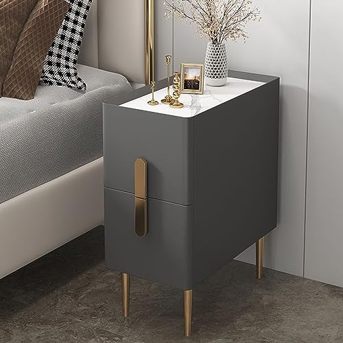 Moderner Nachttisch, 25 x 40 cm breit, Dunkelgrau, Schlafzimmerschrank, kleine Kommode, stilvolle Möbel für Schlafzimmer, kompaktes Design (Größe: 25 x 40 x 50 cm) von Generisch