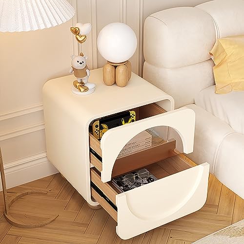 Moderner Nachttisch, Nachttisch mit Schubladen aus gehärtetem Glas und Beinen aus Edelstahl für Schlafzimmer oder Wohnzimmer von Generisch