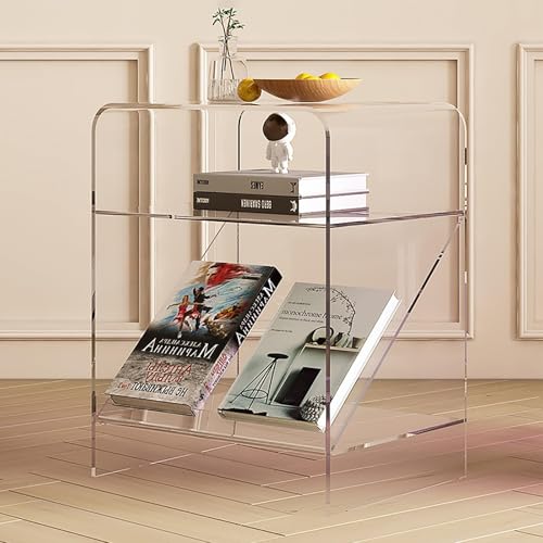 Moderner Nachttisch aus Acryl mit offenem Regal – platzsparendes 2-stöckiges Design für Wohnzimmer, Schlafzimmer oder Flur Moderner Nachttisch aus Acryl mit offenem Regal – platzsparendes 2-stöckiges Design für Wohnzimmer, Schlafzimmer oder Flur von Generisch