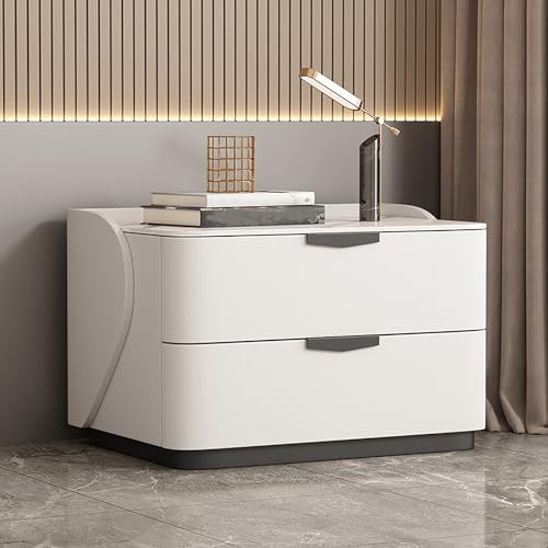 Moderner Nachttisch aus Massivholz mit doppelten Schubladen und Schiefer-Arbeitsplatte, nordischer italienischer Stil für Schlafzimmer oder Wohnzimmer Moderner Nachttisch aus Massivholz mit doppelten Schubladen und Schiefer-Arbeitsplatte, nordischer italienischer Stil für Schlafzimmer oder Wohnzimmer von Generisch