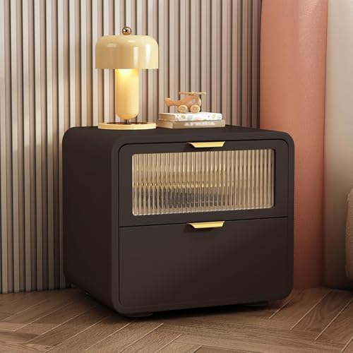 Moderner Nachttisch aus der Mitte des Jahrhunderts, Nachttisch aus Holz mit PU-Leder-Finish, 2 Schubladen für verbesserte Schlaf- und Wohnzimmeraufbewahrung, stilvolles und funktionales Design Moderner Nachttisch aus der Mitte des Jahrhunderts, Nachttisch aus Holz mit PU-Leder-Finish, 2 Schubladen für verbesserte Schlaf- und Wohnzimmeraufbewahrung, stilvolles und funktionales Design von Generisch