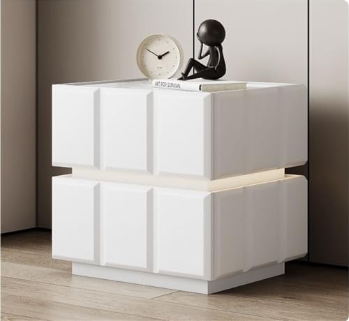 Moderner Nachttisch mit 2 Schubladen, platzsparender Nachttisch für Schlafzimmer und Wohnzimmer, kompakte Kommode für kleine Räume Moderner Nachttisch mit 2 Schubladen, platzsparender Nachttisch für Schlafzimmer und Wohnzimmer, kompakte Kommode für kleine Räume von Generisch