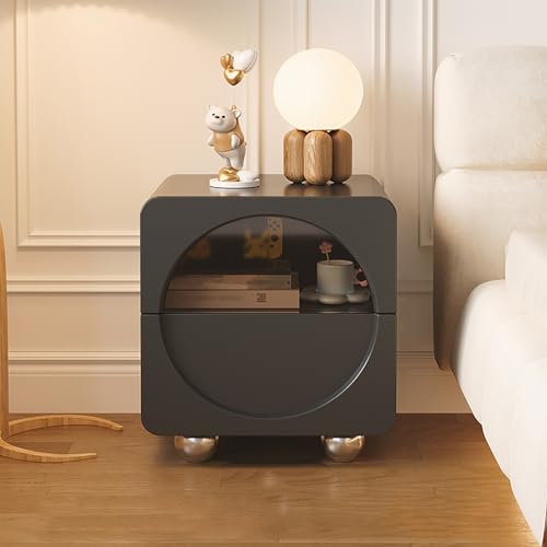 Moderner Nachttisch mit Kunstleder-Finish, Doppelschubladen, Nachttisch mit Stauraum für Schlafzimmer, Wohnzimmer Moderner Nachttisch mit Kunstleder-Finish, Doppelschubladen, Nachttisch mit Stauraum für Schlafzimmer, Wohnzimmer von Generisch