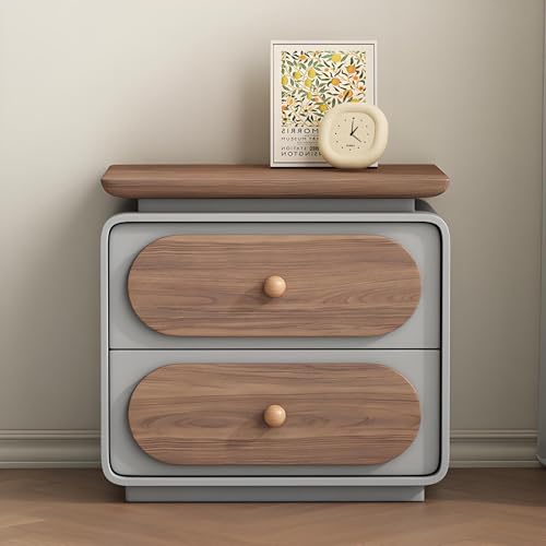 Moderner Nachttisch mit Schubladen, Massivholz und Kunstlederoberfläche, Nachttisch für Schlafzimmeraufbewahrung Moderner Nachttisch mit Schubladen, Massivholz und Kunstlederoberfläche, Nachttisch für Schlafzimmeraufbewahrung von Generisch