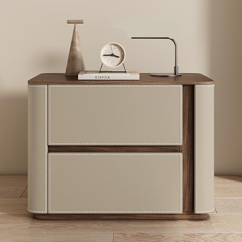 Moderner Nachttisch mit Stauraum, quadratisches Design, Nachttisch mit 3 Schubladen, minimalistischer Beistelltisch für Schlafzimmer und Wohnzimmer (Khaki, 50 cm) von Generisch