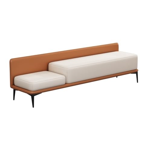 Moderner Ottoman-Bett-End-Hocker – stilvolle orangefarbene Bank für Schlafzimmer, Eingangsbereich und Wohnzimmer – vielseitige Sofa- und Schuhaufbewahrung – kreative Nachttisch-Sitzlösung von Generisch