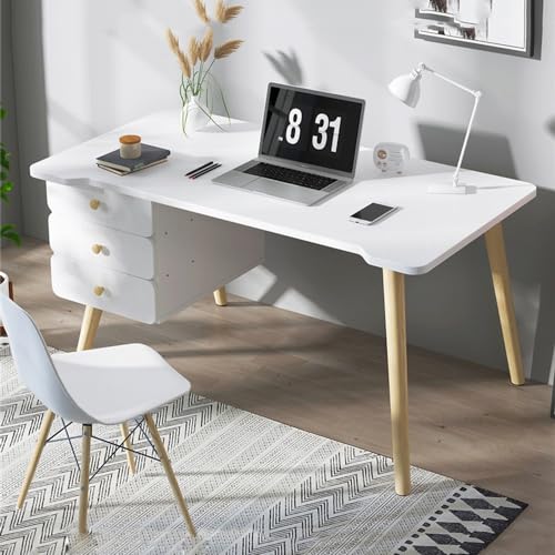 Moderner PC-Schreibtisch mit 3 Schubladen, einfaches Design für einfache Montage, perfekt für den Arbeitsplatz zu Hause oder im Büro Moderner PC-Schreibtisch mit 3 Schubladen, einfaches Design für einfache Montage, perfekt für den Arbeitsplatz zu Hause oder im Büro von Generisch