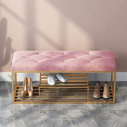 Moderner Polsterhocker mit Samt, weiche Sitzbank zur Aufbewahrung und Organisation von Schuhen, ideal für Wohnzimmer, Schlafzimmer und Eingangsbereich Moderner Polsterhocker mit Samt, weiche Sitzbank zur Aufbewahrung und Organisation von Schuhen, ideal für Wohnzimmer, Schlafzimmer und Eingangsbereich von Generisch