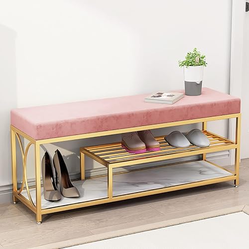 Moderner Polsterhocker mit Samt für Schuhaufbewahrung und Sitzgelegenheiten im Wohnzimmer, Schlafzimmer, Eingangsbereich Moderner Polsterhocker mit Samt für Schuhaufbewahrung und Sitzgelegenheiten im Wohnzimmer, Schlafzimmer, Eingangsbereich von Generisch