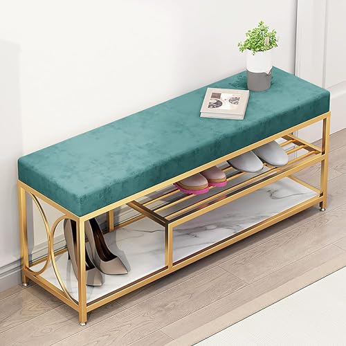 Moderner Polsterhocker mit Samt für Schuhaufbewahrung und Sitzgelegenheiten im Wohnzimmer, Schlafzimmer, Eingangsbereich von Generisch