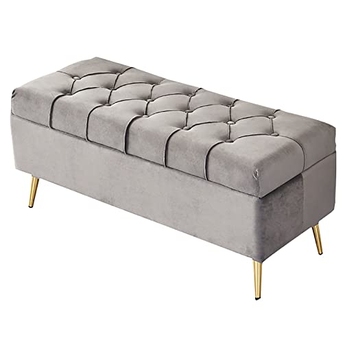 Moderner Polsterhocker mit Stauraum, rechteckiger Metallbeinhocker für Schlafzimmer, stilvolle Bettmöbel, platzsparend, moderne Dekoration Moderner Polsterhocker mit Stauraum, rechteckiger Metallbeinhocker für Schlafzimmer, stilvolle Bettmöbel, platzsparend, moderne Dekoration von Generisch