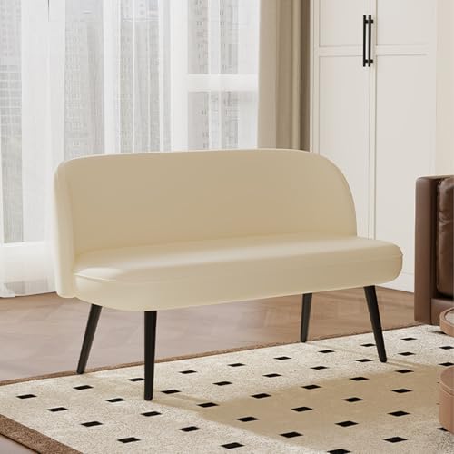 Moderner Polstersessel aus Leder, Beige mit hohen Beinen für Wohnzimmer & Schlafzimmer, elegantes Gästeempfangsmöbel, 120 x 55 x 78 cm, stilvolles und komfortables Design Moderner Polstersessel aus Leder, Beige mit hohen Beinen für Wohnzimmer & Schlafzimmer, elegantes Gästeempfangsmöbel, 120 x 55 x 78 cm, stilvolles und komfortables Design von Generisch