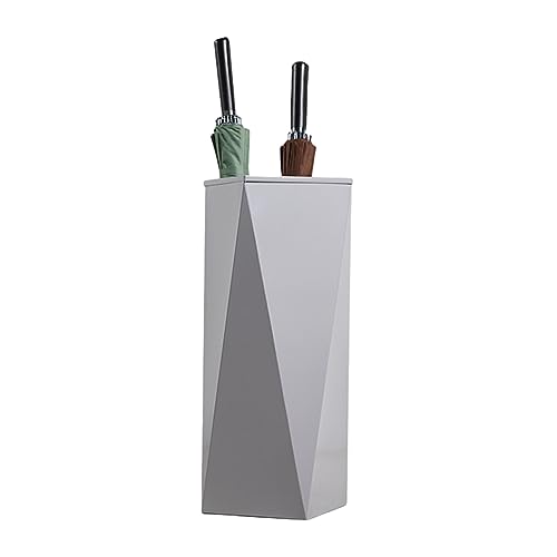 Moderner Regenschirmhalter mit großer Kapazität, rechteckig, Metall-Design, einfache Entwässerung, Regenschirm-Nizer für lange und kurze Regenschirme, stilvolles graues Wohnaccessoire von Generisch