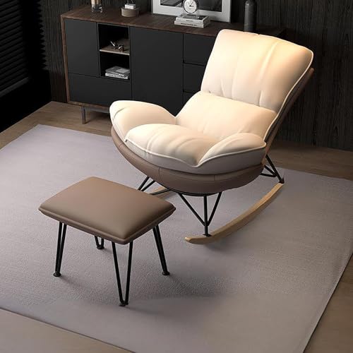 Moderner Relax-Schaukelstuhl mit abnehmbarem, waschbarem Kissen, wissenschaftlicher Wirbelsäulenschutz, inklusive Fußstütze für Schlafzimmer Entspannung Moderner Relax-Schaukelstuhl mit abnehmbarem, waschbarem Kissen, wissenschaftlicher Wirbelsäulenschutz, inklusive Fußstütze für Schlafzimmer Entspannung von Generisch