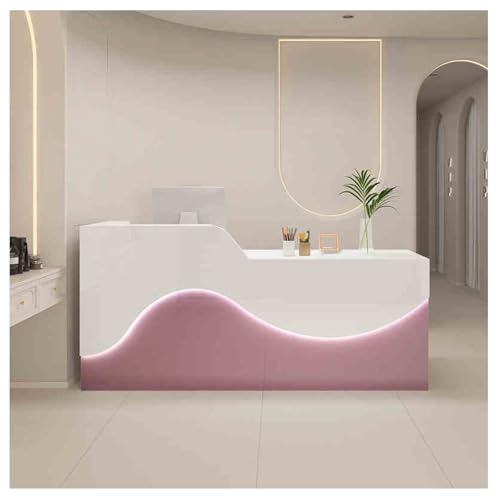 Moderner Rezeptionstheke mit Schließfächern und Ablageflächen, stilvoller rosa Kassentisch für den Einzelhandel, 120 x 60 x 99 cm, perfekt für Büros und Geschäfte Moderner Rezeptionstheke mit Schließfächern und Ablageflächen, stilvoller rosa Kassentisch für den Einzelhandel, 120 x 60 x 99 cm, perfekt für Büros und Geschäfte von Generisch