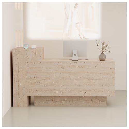 Moderner Rezeptionstisch aus Holz mit abschließbarer Schublade, 150 cm, ideal für Geschäfte, Kliniken, Büro, Schönheitssalon, Lobby, modernes Design, funktional und stilvoll von Generisch