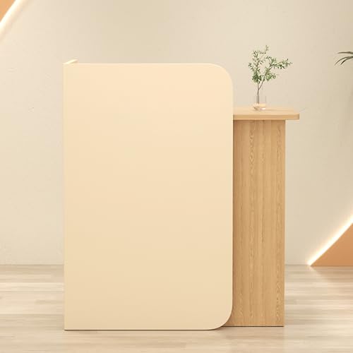 Moderner Rezeptionstisch – kleiner Schreibtisch mit abschließbarer Schublade, Einzelhandelskasse für Lobby, Salon und Heimbüro, Gelb (L x B x H) 100 x 40 x 95 cm von Generisch