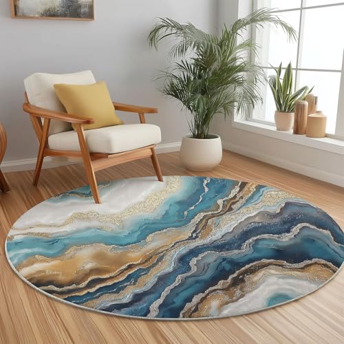 Moderner Rutschfeste Teppich Rund, 150 x 150 cm Maschine Waschbar Teppich mit Abstrakt Marmor Nahaufnahme Muster, Bunt Kurzflor Teppiche Runder für Schlafzimmer Kinderzimmer Sofa Küche Fußmatte Moderner Rutschfeste Teppich Rund, 150 x 150 cm Maschine Waschbar Teppich mit Abstrakt Marmor Nahaufnahme Muster, Bunt Kurzflor Teppiche Runder für Schlafzimmer Kinderzimmer Sofa Küche Fußmatte von Generisch