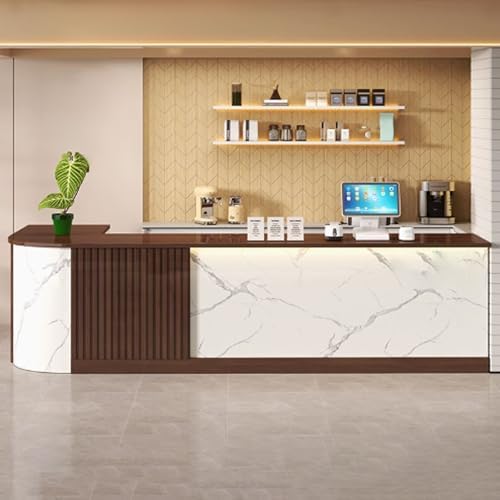 Moderner Salon-Empfangstisch mit LED-Lichtern – Elegante Fronttheke für Friseursalons & Spas Stylischer Arbeitsplatz für kleine Unternehmen, professionelles Design & Funktionalität von Generisch