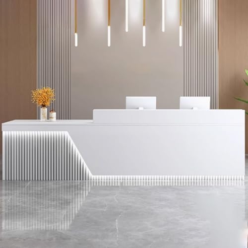 Moderner Salon-Empfangstisch mit Stauraum und weicher Beleuchtung, ideal für Supermärkte, Bekleidungsgeschäfte & Restaurants – Bürotisch Moderner Salon-Empfangstisch mit Stauraum und weicher Beleuchtung, ideal für Supermärkte, Bekleidungsgeschäfte & Restaurants – Bürotisch von Generisch