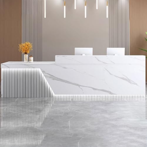 Moderner Salon-Empfangstisch mit Stauraum und weicher Beleuchtung, ideal für Supermärkte, Bekleidungsgeschäfte & Restaurants – Bürotisch Moderner Salon-Empfangstisch mit Stauraum und weicher Beleuchtung, ideal für Supermärkte, Bekleidungsgeschäfte & Restaurants – Bürotisch von Generisch