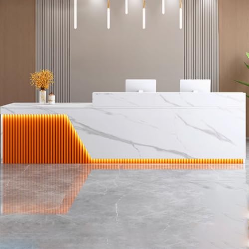 Moderner Salon-Empfangstisch mit Stauraum und weicher Beleuchtung, ideal für Supermärkte, Bekleidungsgeschäfte & Restaurants – Bürotisch Moderner Salon-Empfangstisch mit Stauraum und weicher Beleuchtung, ideal für Supermärkte, Bekleidungsgeschäfte & Restaurants – Bürotisch von Generisch