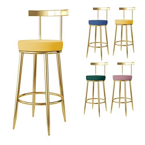 Moderner Samt-Barhocker mit Rückenlehne und Metallbeinen, stilvoller runder Esszimmerstuhl für Küchentheke, bequemer Frühstückshocker, Zuhause, Bar, Sitzgelegenheit, 1 Stück Moderner Samt-Barhocker mit Rückenlehne und Metallbeinen, stilvoller runder Esszimmerstuhl für Küchentheke, bequemer Frühstückshocker, Zuhause, Bar, Sitzgelegenheit, 1 Stück von Generisch